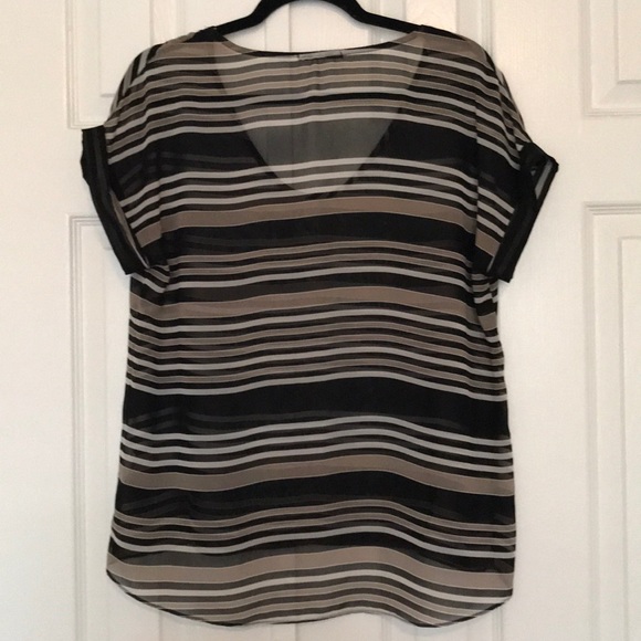 Soprano Black and Tan striped top - Picture 2 of 3
